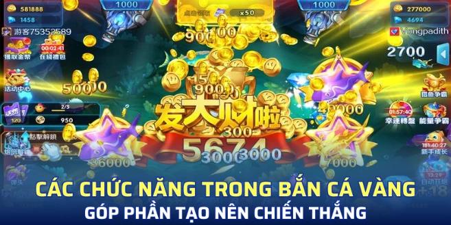 Các chức năng trong bắn cá vàng sẽ góp phần tạo nên chiến thắng